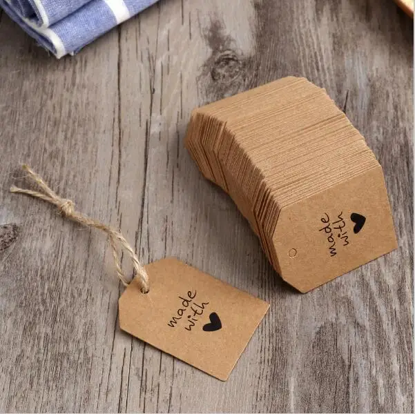 
Kraft Paper Tags Luggage Wedding Blank Price Hang tag Kraft Gift Hang tag 