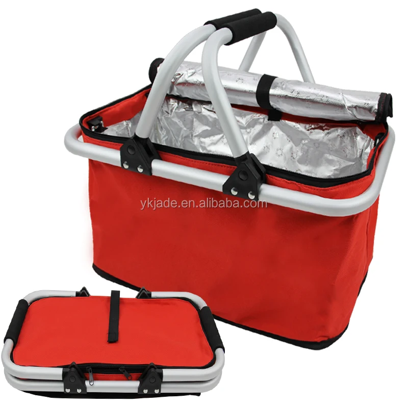 High Quality China Polyester Cheap Picnic Basket Cheaper stock shopping baskets for supermarkets shopping carriage