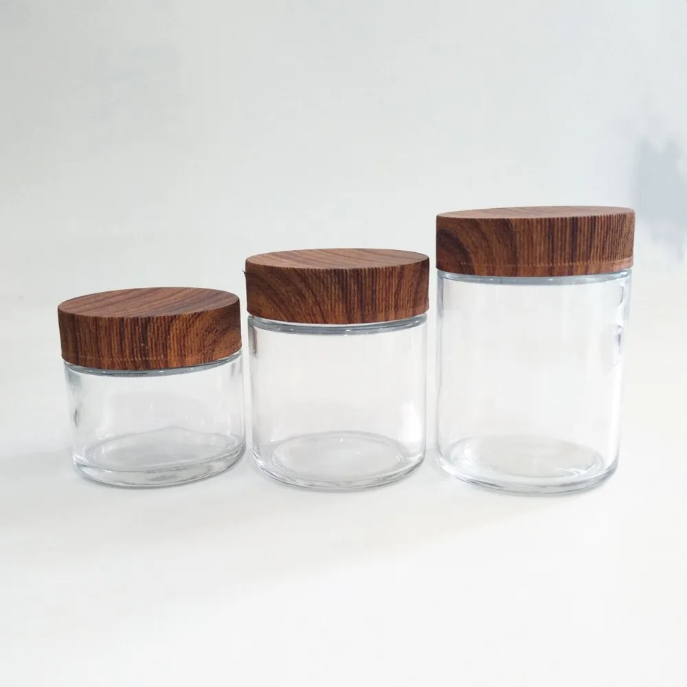 2 oz 60 ml Glass Jar Cream Jars Cosmetic Container Glass Cosmetic Jars Container with Black Childproof Lid