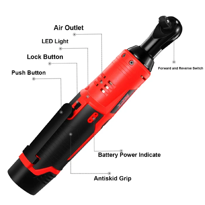 
MPT 3/8 12v Mini Flexible Reversible Li-ion Cordless Ratchet Wrench 