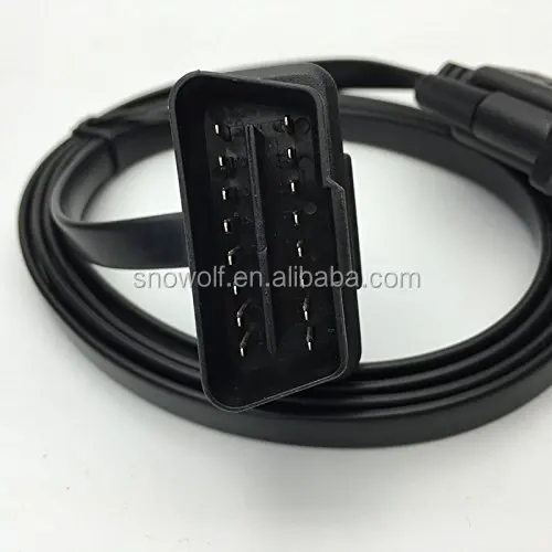 Vahicle OBD2 16PIN Flat-Noodle OBD2 16Pin to DB9 Serial Port Adapter Cable OBDII to DB9 16Pin M to DB9 F RS232 Cable for Car