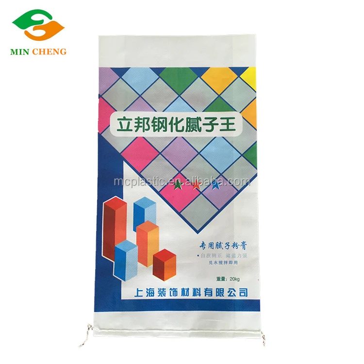 
printed pp woven bag packing building material 