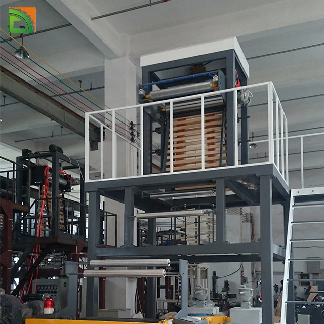 3 Layer Mini Stretch HDPE LDPE PE Film Extruder Agriculture Polyethylene ABA Plastic Film Blowing Machine