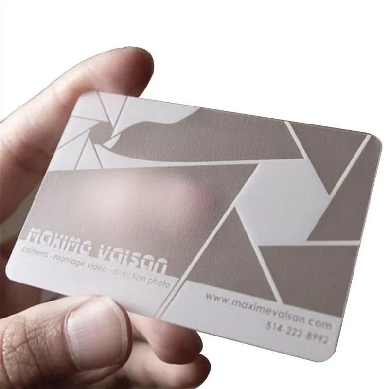 Chinese factory new laser logo transparent plastic pvc business card