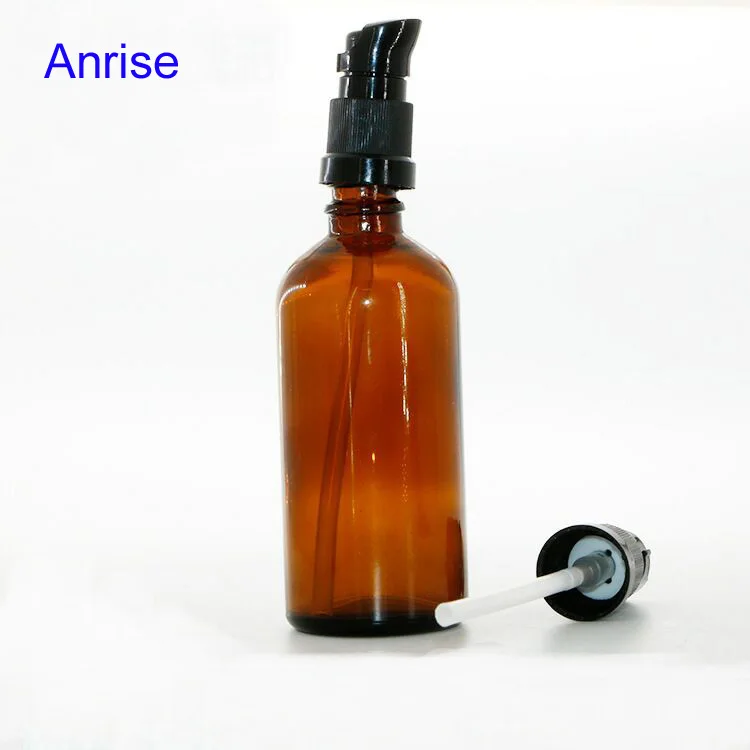 30ml 50ml 100ml Amber Glass Treatment Pump Spray Serum Bottle Empty Brown Duck Spray Essential Oil Bottle with Black Spray Cap