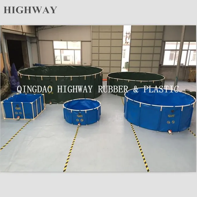 PVC Tarpaulin portable and collapsible fish tanks for aquaponics system