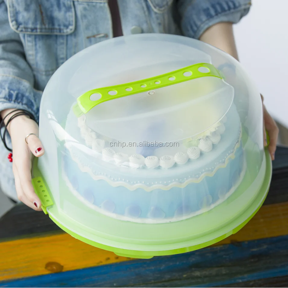 food grade plastic round shape cupcake cake keep fresh carrier storage container
