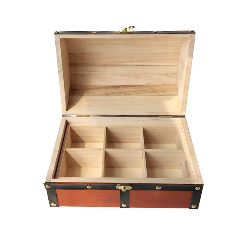 Natural customized wooden box treasure chest gift package box