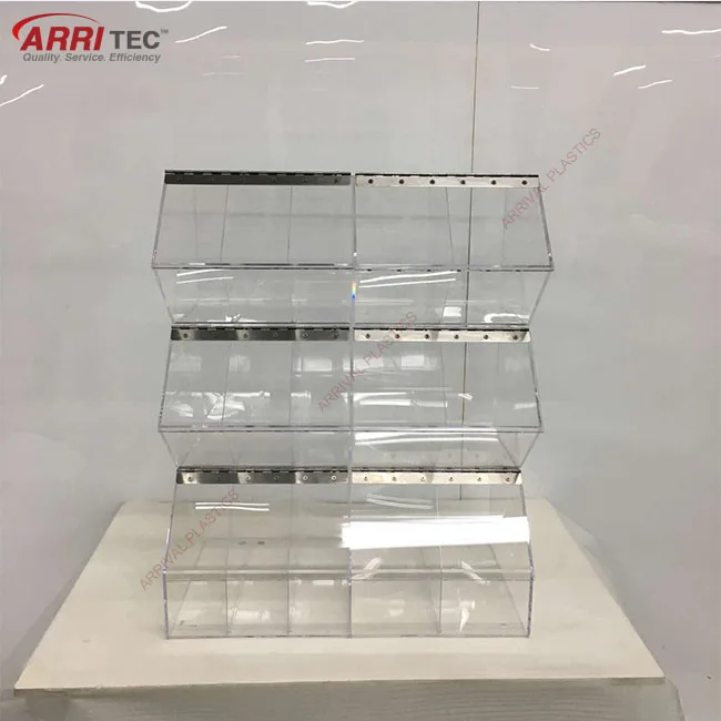 Wholesale Custom Stackable Acrylic Cereals Nuts Candy Box Dispenser Plastic Candy Bins with Lid