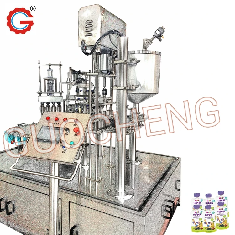 Hot Sales 2 Heads Spout Pouch Semi Auto Filling Machine