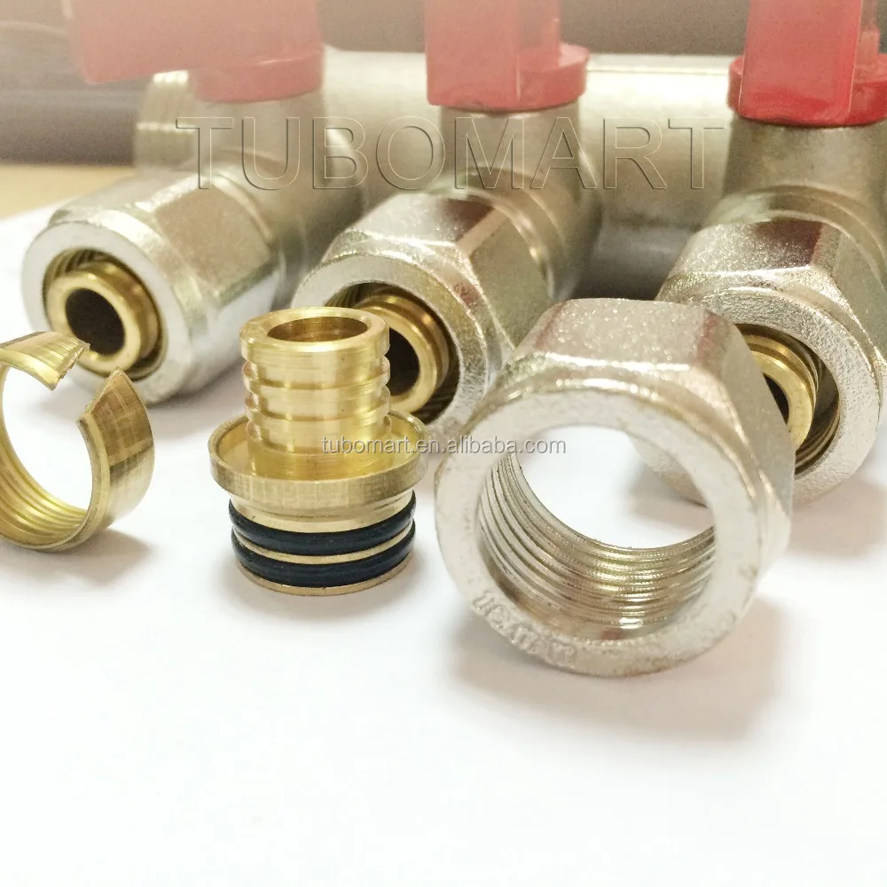 TUBOMART OEM factory manufacture plumbing brass distributor brass manifolds valves for pex pipe fittings hot water tool