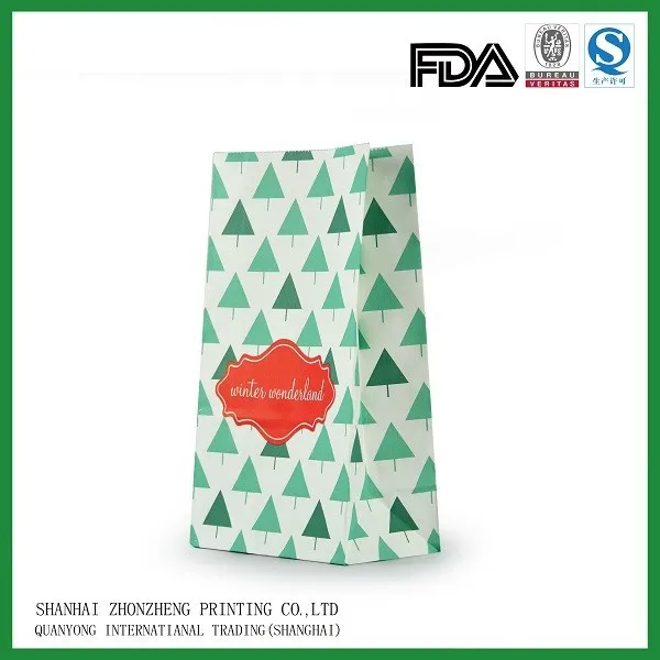 private label square bottom plain white craft paper christmas gift bag without handle