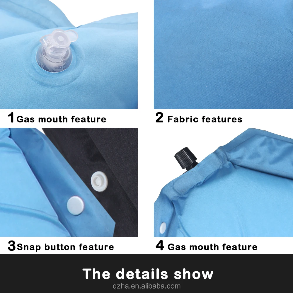 
wholesale single self-inflating camping roll mat 190T inflatable sleeping mattress with pillow for hiking, backpack 