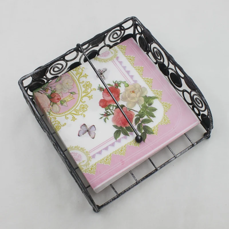 Printed Feature Flower Paper Napkins For Event & Party Decoration Tissue Decoupage Servilleta 33*33cm