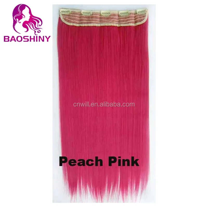 24inch Long Clip In On Hair Extensions clip in synthetic hair extensions with 5 clip