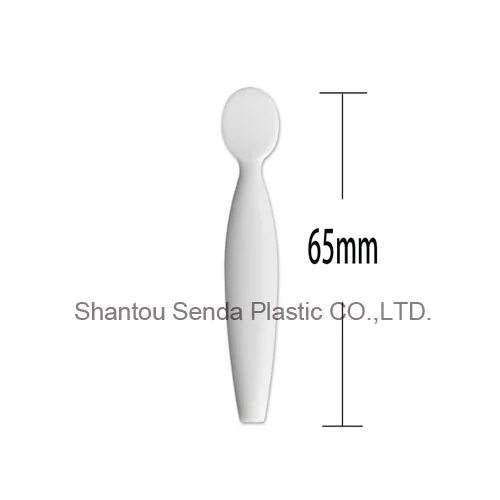 small plastic spoon wholesale,65mm cosmetic spatulas,facial cream spatulas with white color