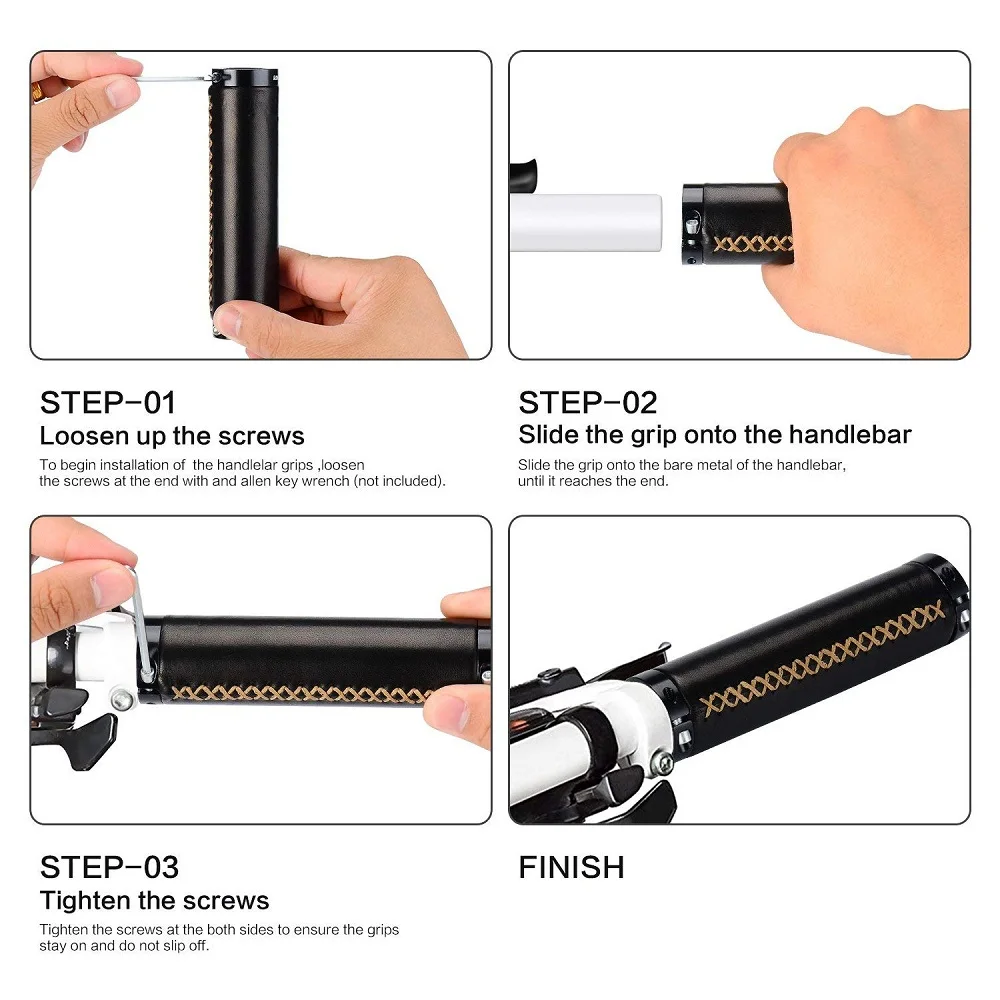 New Champkey Ergonomics Comfort Design Bicycle Handlebar Grips Genuine Leather with Soft Material Cycling Grip