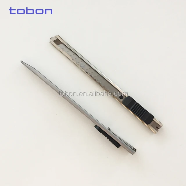 Silver utility paper cutter pocket knife