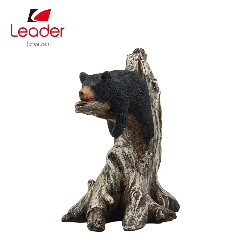 Home Table Decorative Polyresin Black Bear Squirrel and Turtle Friendship Tale Figurine
