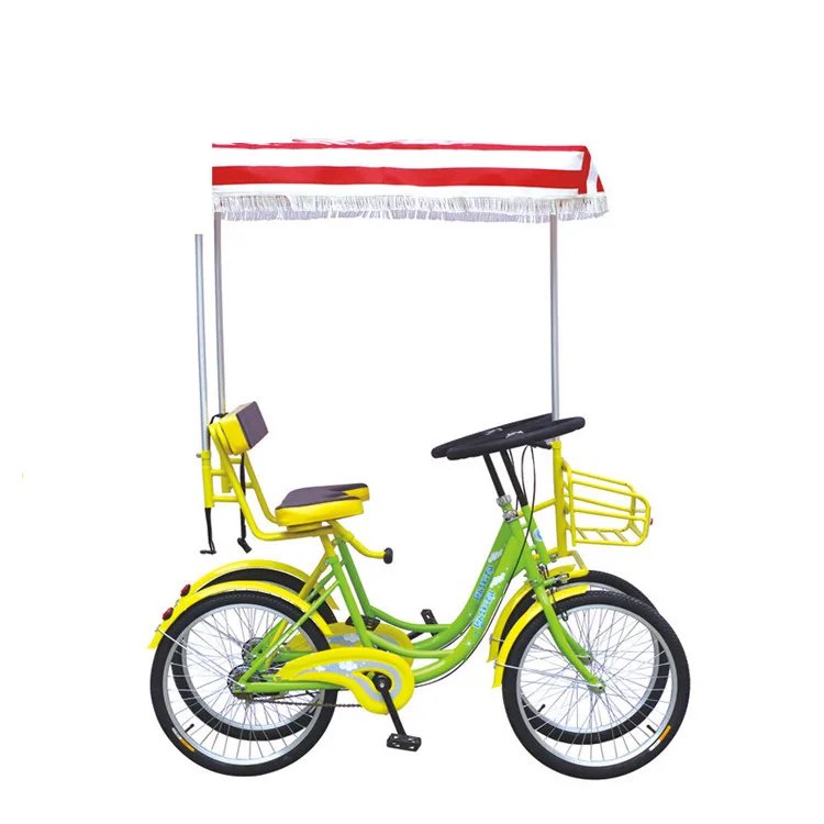 Beautiful red color tandem bike for 3 person/22 inch wheel tandem bike with canvas cloth/high quality tandem bike for a couple