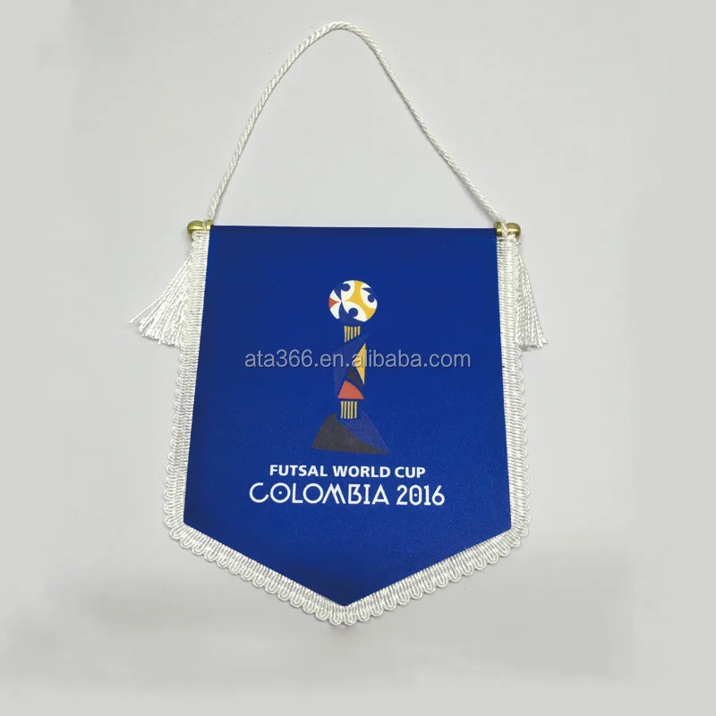 Custom Sublimation Football Pennant  mini Soccer Team Pennant Flag Metal Plastic Stick Pennant Sportswear