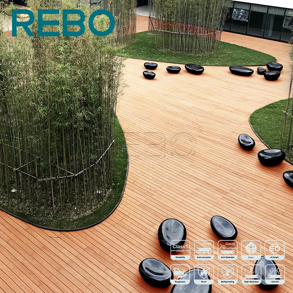 
EU standards easily installation outdoor bamboo decking flooring 