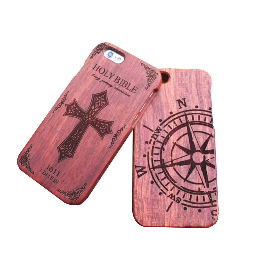 Retro Wood Skull Engraving Design Mobile Phone Case for iPhone 7