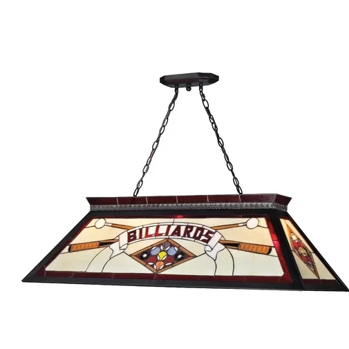 T402 Tiffany style  glass lamp shade pendant Stained Glass  4-Light Knockdown Frame Billiard Pool Table Light