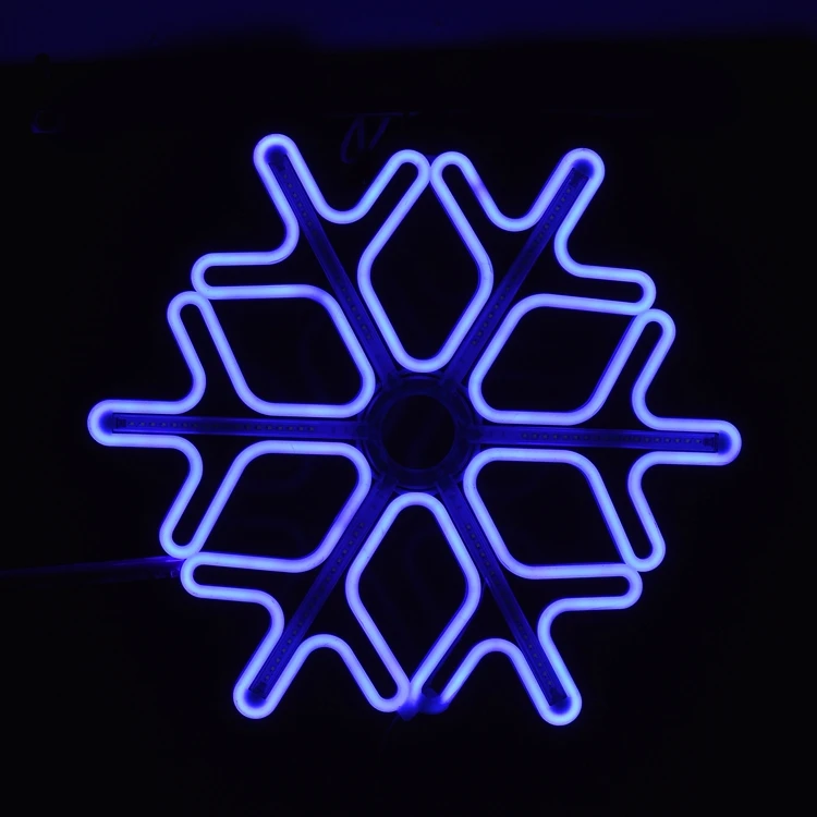 Decoration Outdoor Led Chasing Christmas Snowflake Neon Star Motif Light