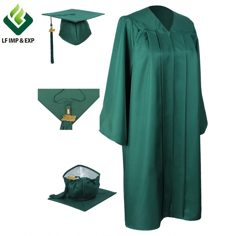 2020 Hot Sale university Graduation Gowns And Caps Suit  Matte Finish/ graduation gown for adult