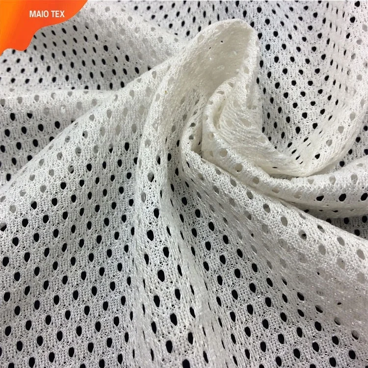 shaoxing textile 120gsm 75D tricot 100% polyester triangle mesh fabric for sportswear