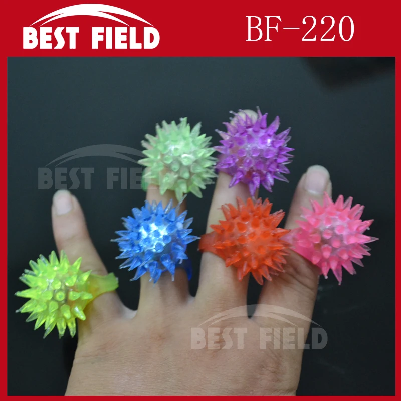 led flashing spike jelly ring Party finger light up ring for party