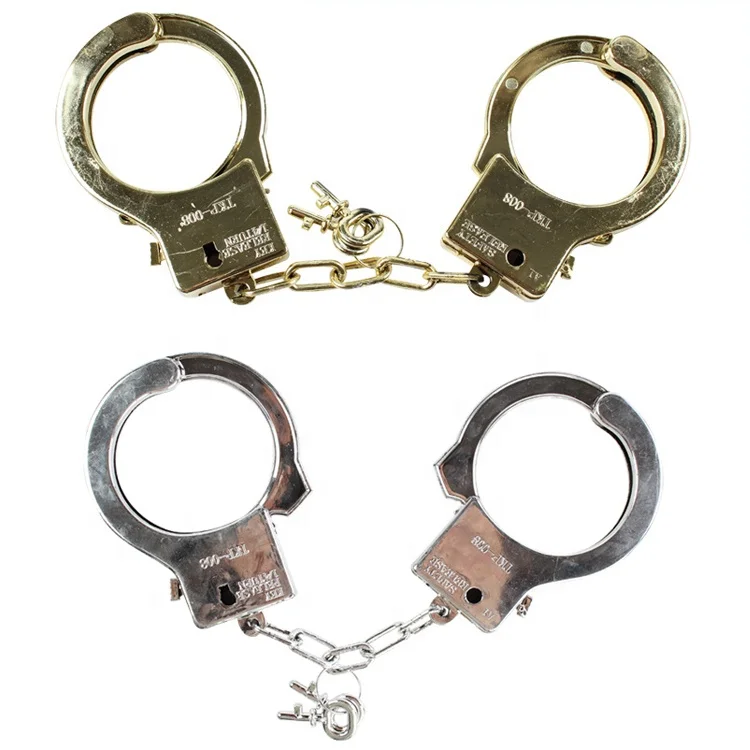 party cosplay plastic police handcuffs toys with key