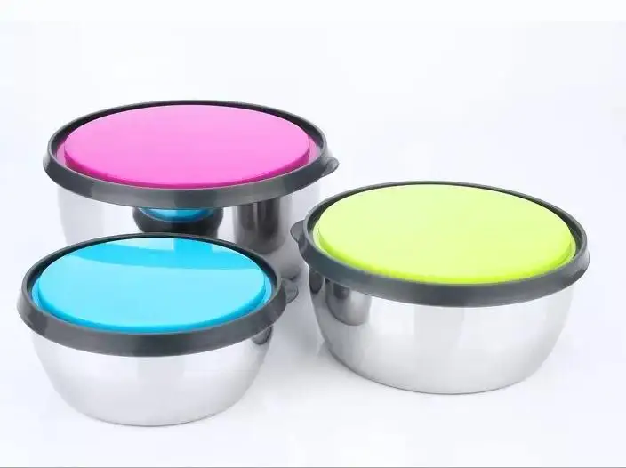 stainless steel food container with lid bowl seal bowl of fresh round refrigerator storage lunch large boxes