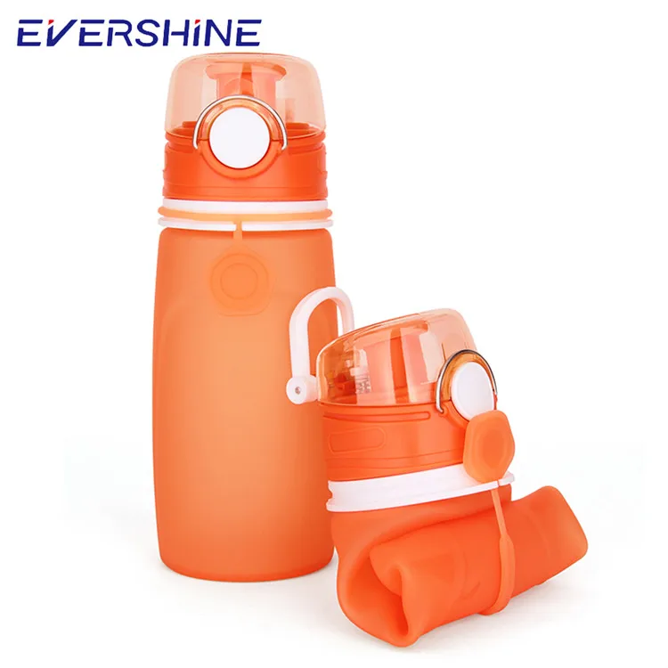 Hot Sale bulk item customized travel bpa free sports wholesale drinking silicone collapsible water bottle