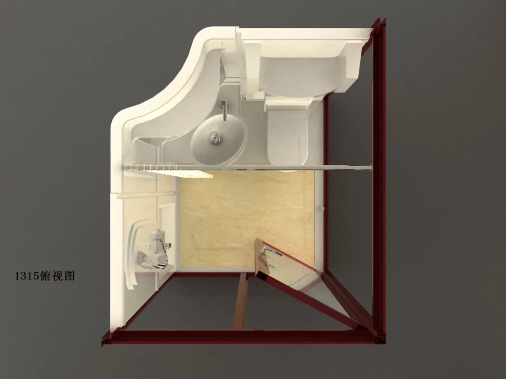AN1216 modular portable all in one bathroom pod student accomodation dormitory  shower room for trailer house motel