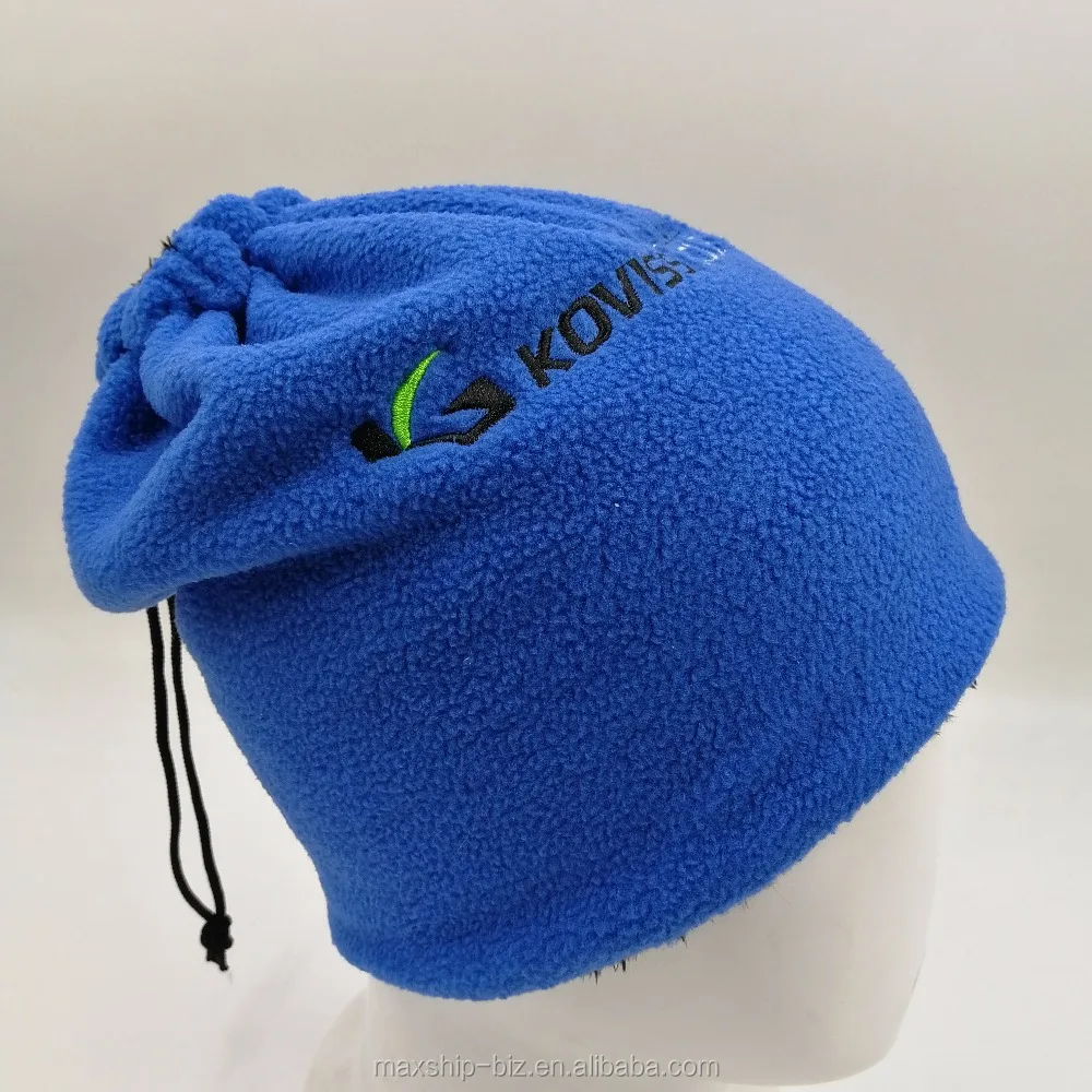 winter warm fleece neck warmer with embroidery logo