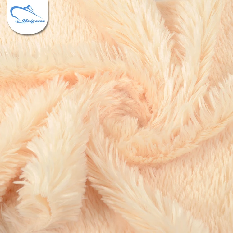 2019 High quality super soft apricot luxury plush long pile custom faux fur fabric