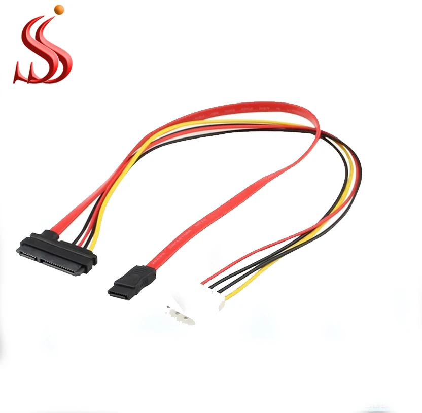 SATA22P To 7Pin +4Pin Power Cable/7+15pin Sata 22Pin to SATA 7pin and 4Pin Power cable