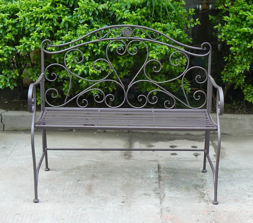 
Top Sale wedding bench Heart Shaped 2 Seat Garden Wrought Iron Weight Bench Patio Benches 