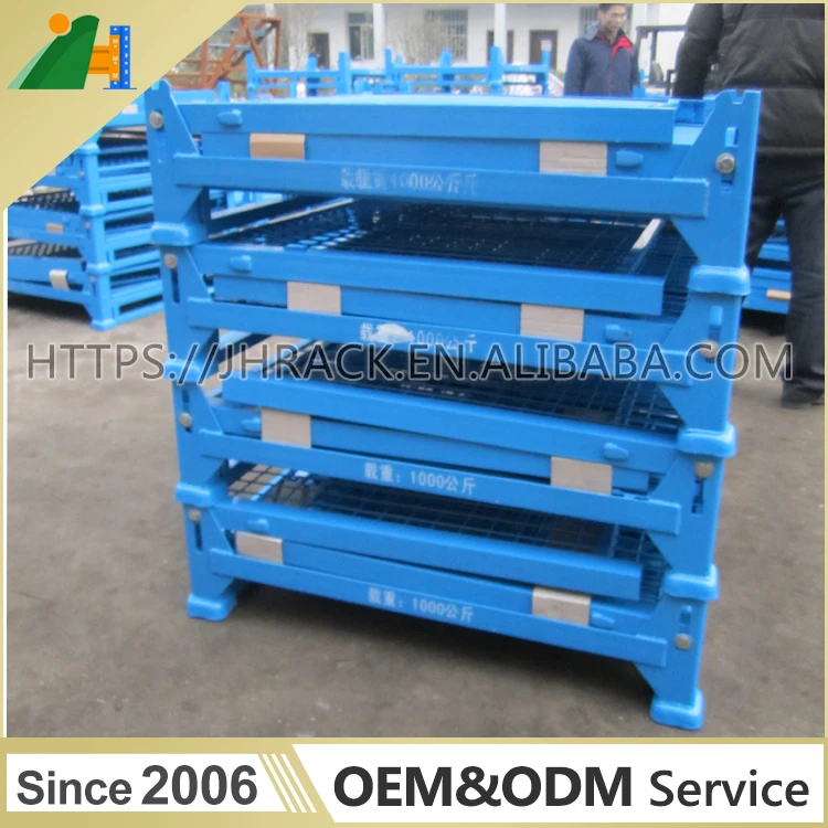 Горячие продать индивидуальный дизайн сложить стальной поддон металлической сетки хранения клетке контейнер