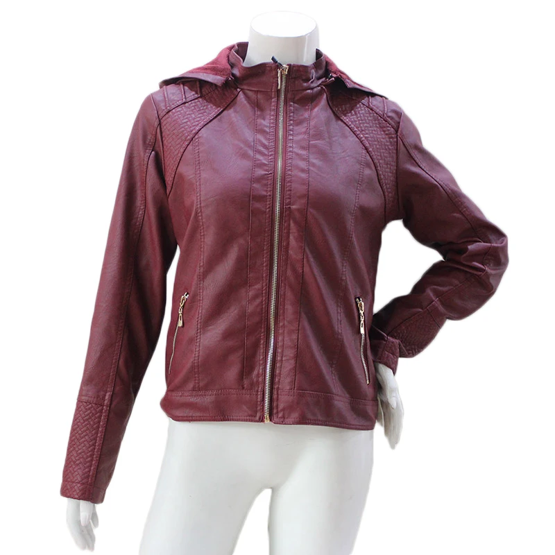 Venta al por mayor de las mujeres PU chaqueta ocio y motorstyle elegante PU chaqueta