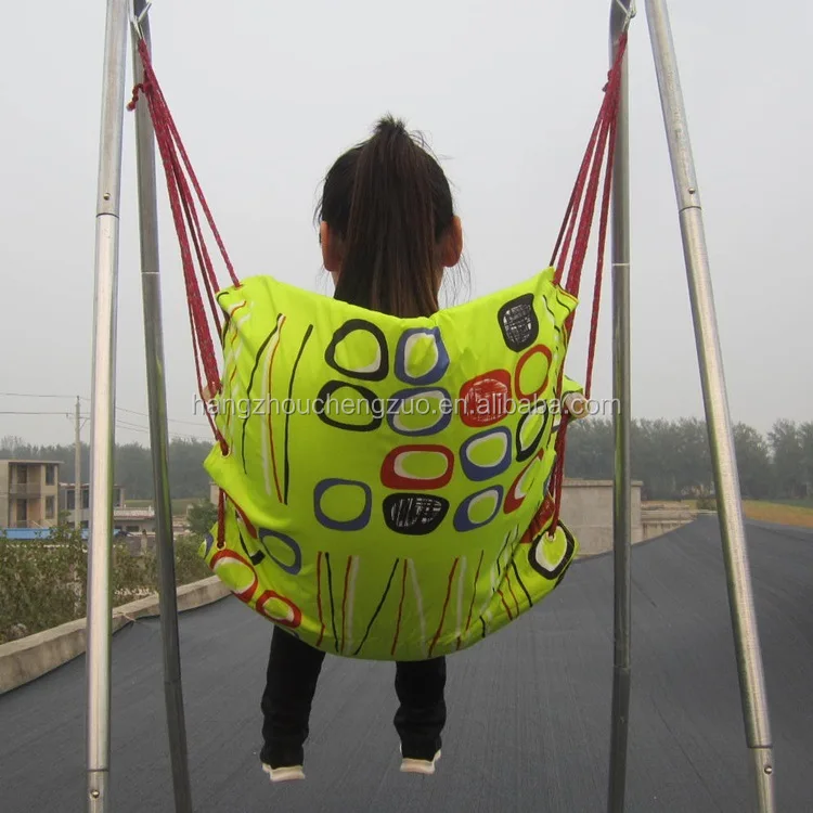 Parachute Canvas Garden Swing Hammock Chair With Galvanized Steel Pipe Support Stand,CZ-13 Garden Swing Chair HammocK With Frame