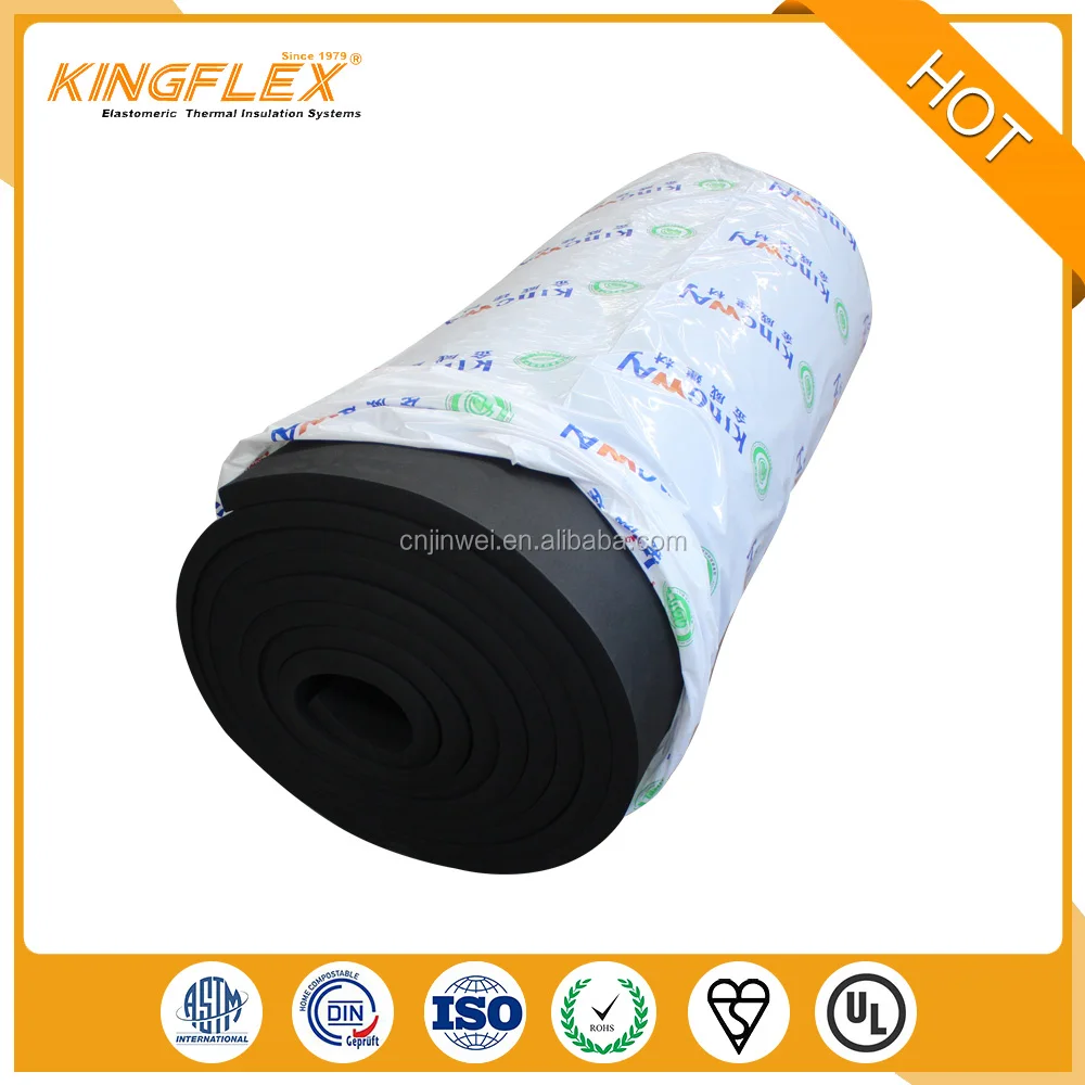 fit rubber insulation sheet on central air condition duct