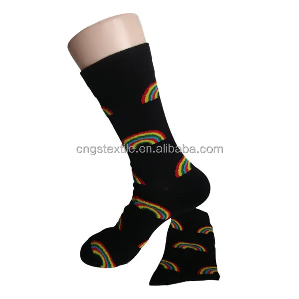 Gs пользовательские разноцветные murainbow тауэрский мост дизайн черный хлопок мужские счастливые носки