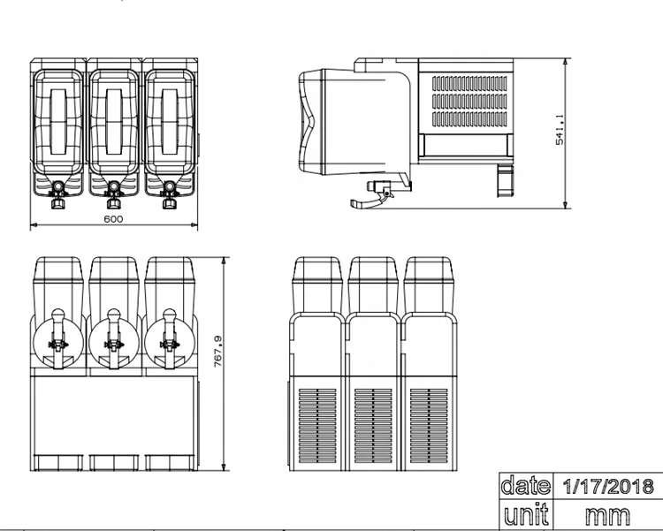 12L slush maker machine/slush machine cart/carbonated slush machine