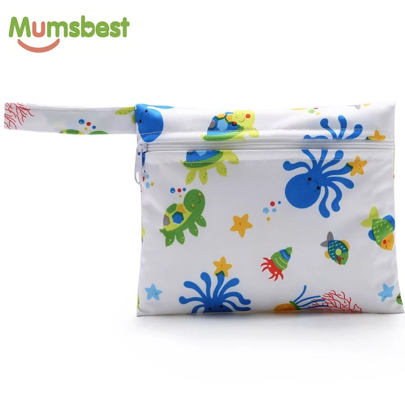 waterproof cloth diaper zipper wetbag nappy laundry bag baby travel bag