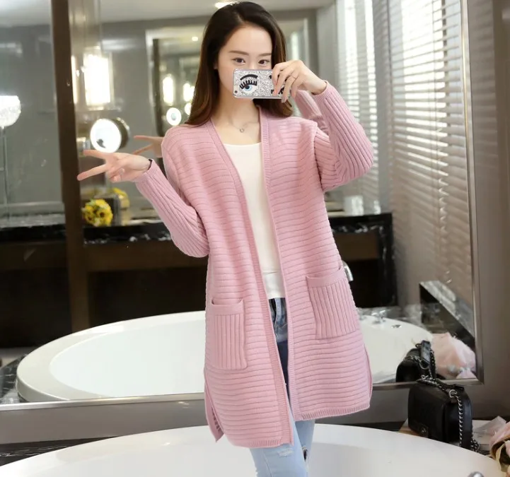 Zm21218a 2016 новый стиль Вязаный женский кардиган свитер свободный длинный пальто дизайн осень зима с большим размером свитер пальто