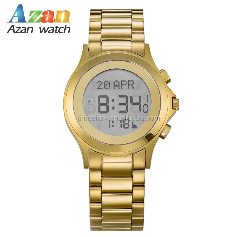 Holy Quran bookmark Makkah sensor Qibla compass digital waterproof wristwatch muslim religious watch