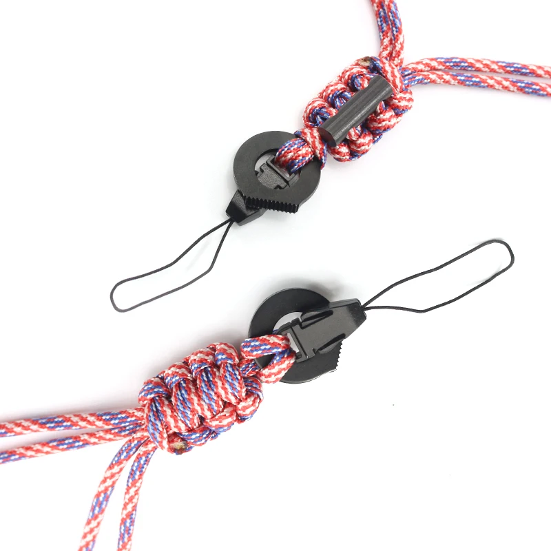 Paracord Survival Lanyard Ferro Rod Outdoor Paracord Survival Emergency Fire Starter Necklace  Camera Cellphone Case Holder